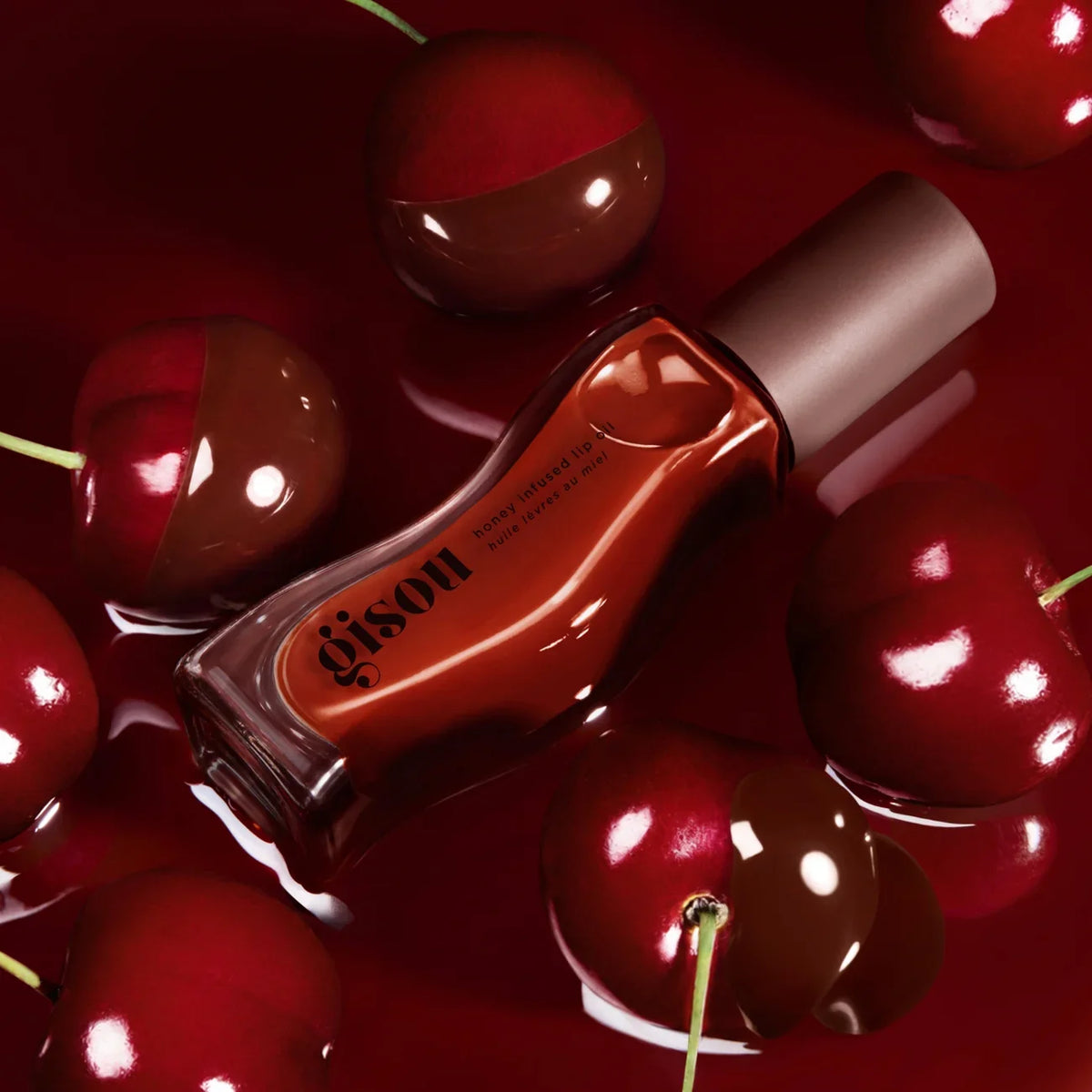 GISOU - Honey Infused Lip Oil - réf Cherry Chocolate