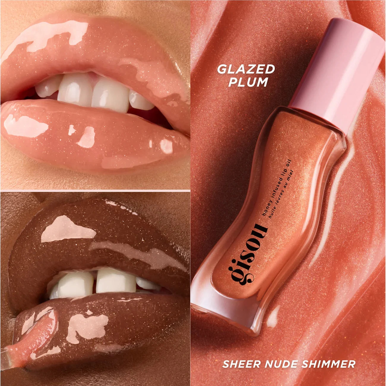 Gisou - Honey Infused Lip Oil - réf Glazed Plum