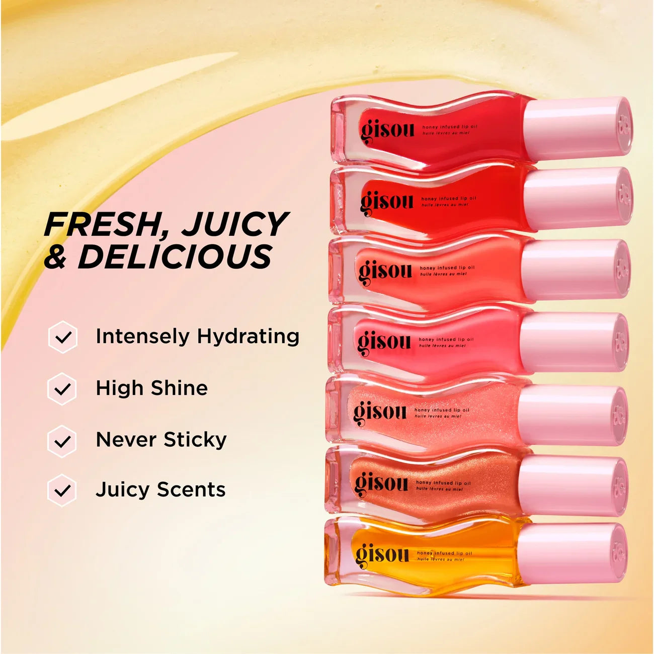Gisou - Honey Infused Lip Oil - réf Glazed Plum