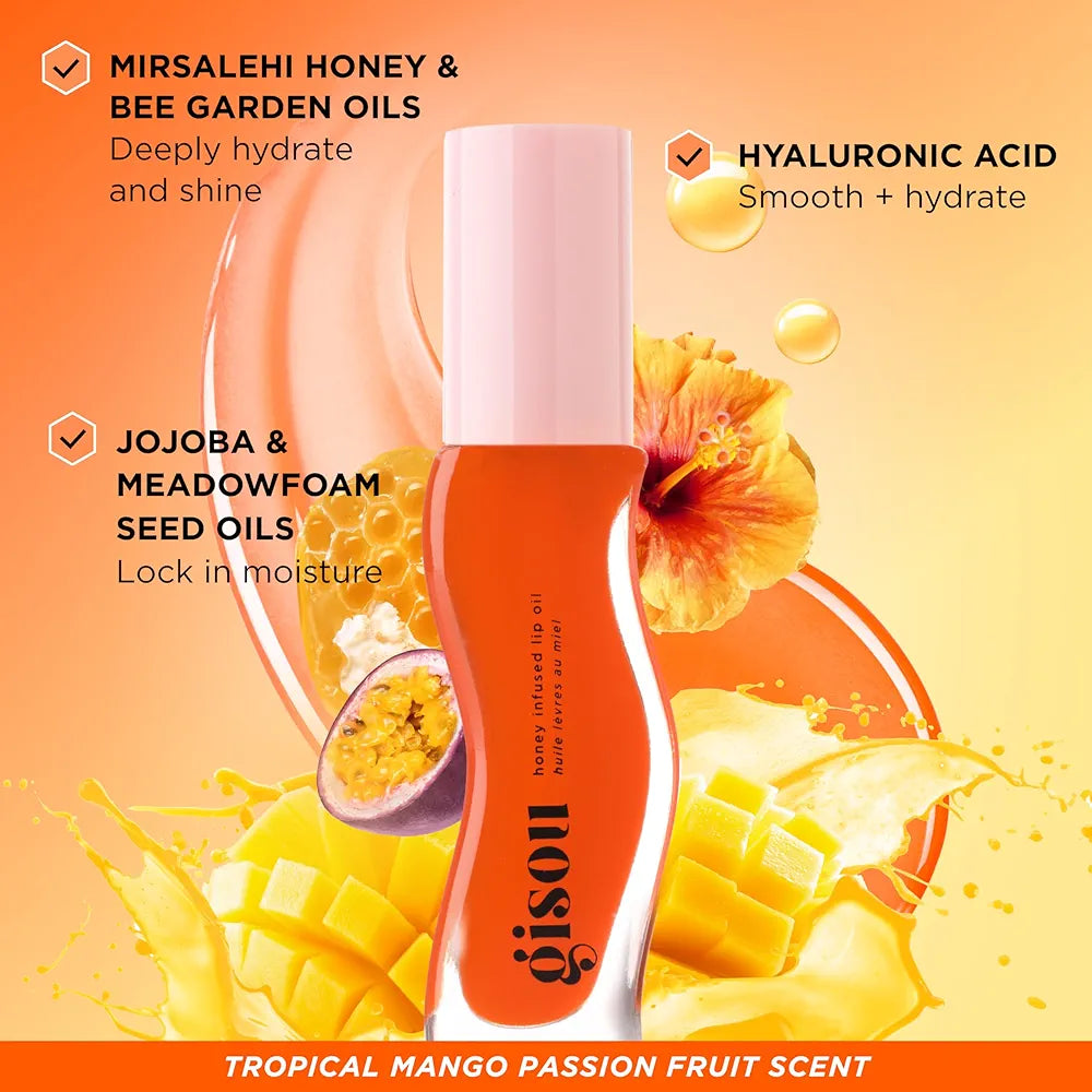 Gisou - Honey Infused Lip Oil - réf Mango Passion Punch 8ml