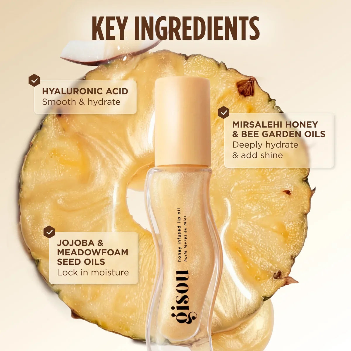 Gisou - Honey Infused Lip Oil - réf Pineapple Pout