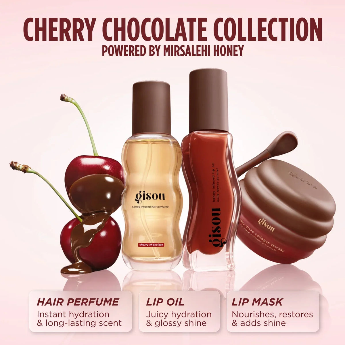 GISOU - MINI Honey Infused Hair Perfume Floral Edition - réf Cherry Chocolate 15ml