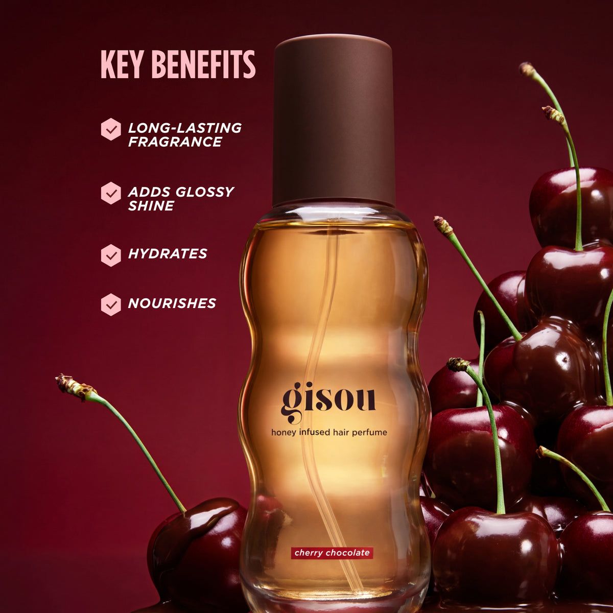 GISOU - MINI Honey Infused Hair Perfume Floral Edition - réf Cherry Chocolate 15ml