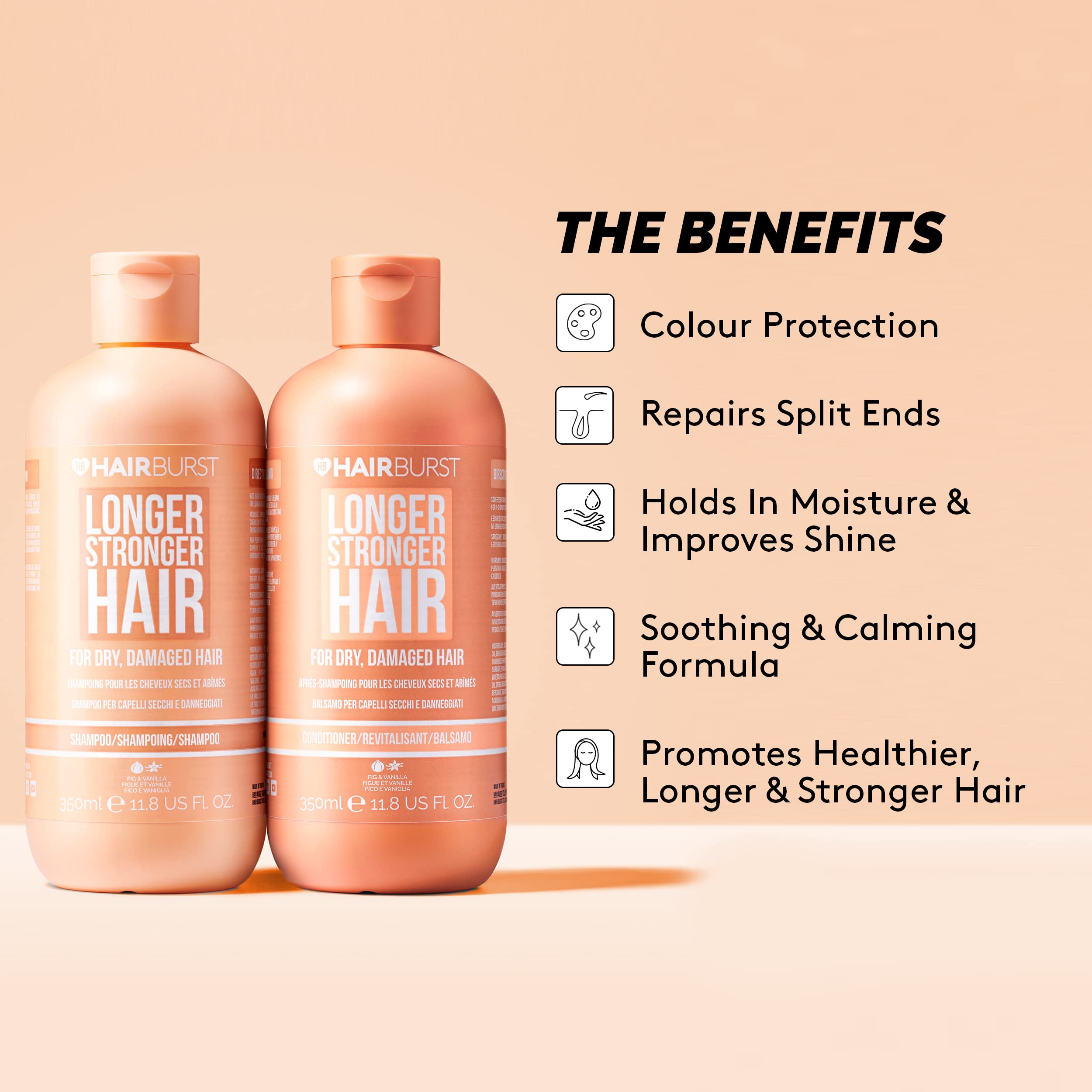 HAIRBURST - Shampoing + Conditioner Pour Cheveux Secs et Abîmés - 350ml