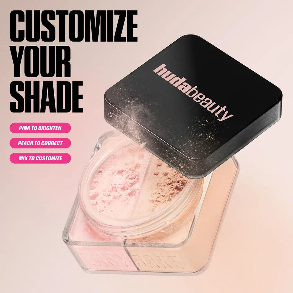 HUDA BEAUTY - Easy Bake Loose Powder Duo - Poudre Libre Fixante- Cherry Peach
