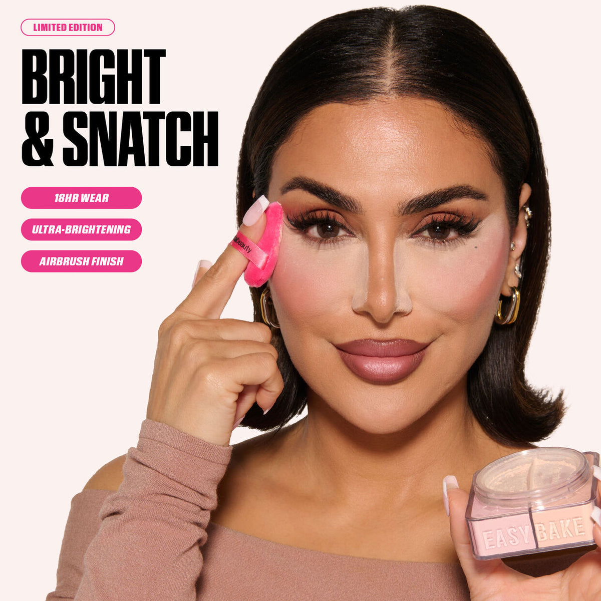 HUDA BEAUTY - Easy Bake Loose Powder Duo - Poudre Libre Fixante- Cherry Peach
