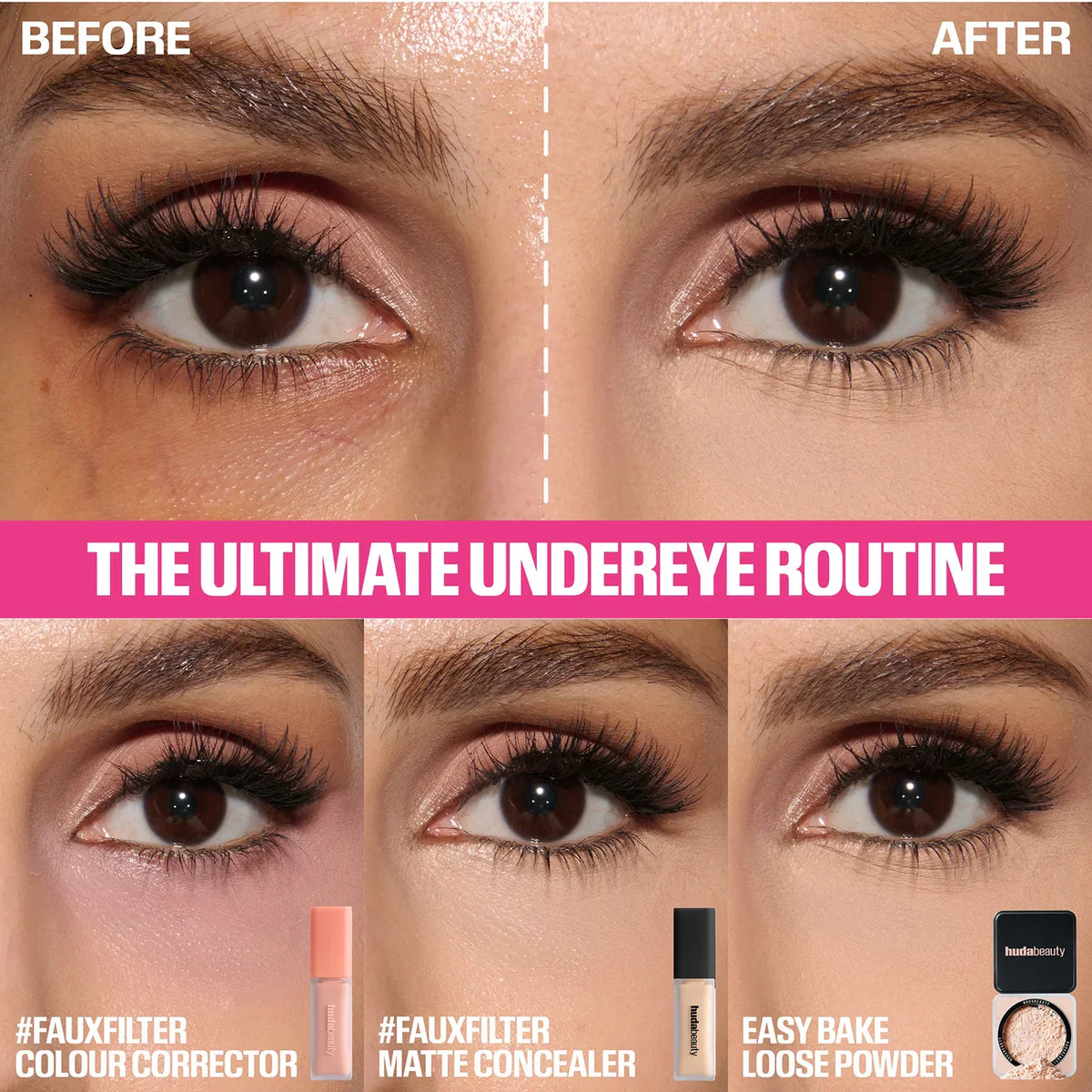 HUDA BEAUTY - Easy Bake Loose Powder Duo - Poudre Libre Fixante- Cherry Peach