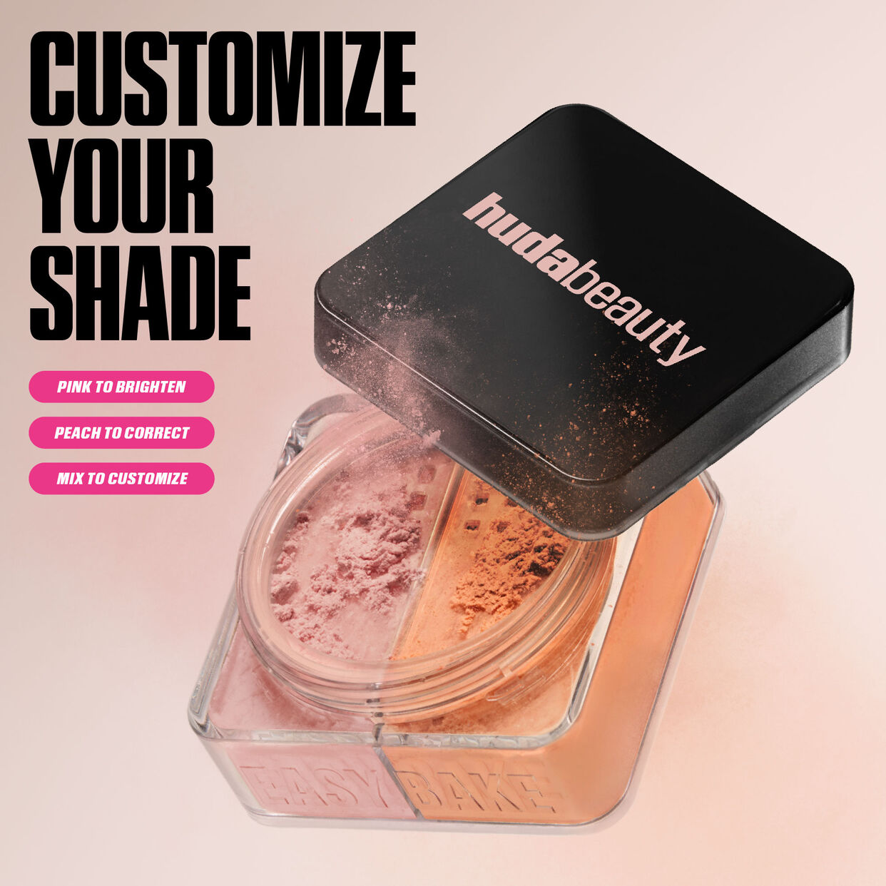 HUDA BEAUTY - Easy Bake Loose Powder Duo - Poudre Libre Fixante - réf Pink Pumpkin