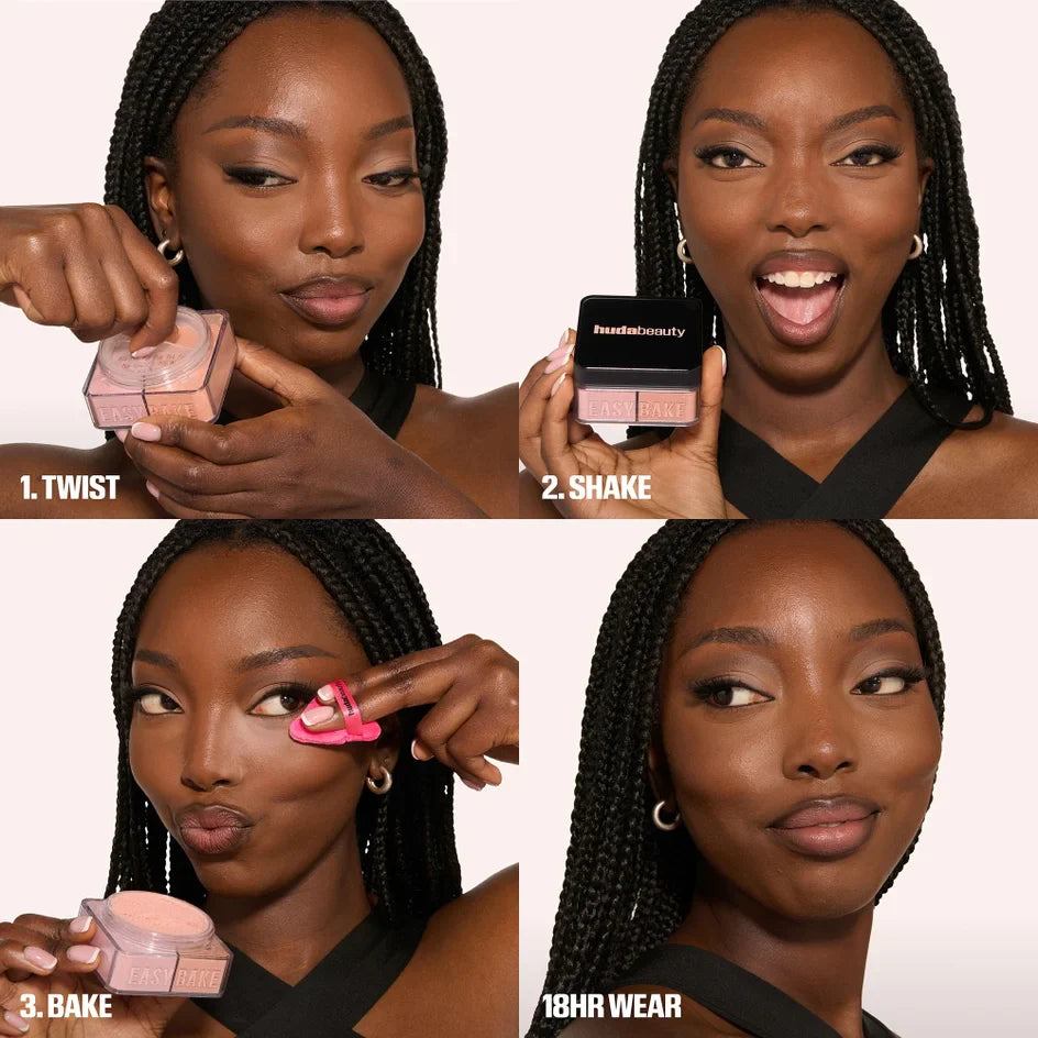 HUDA BEAUTY - Easy Bake Loose Powder Duo - Poudre Libre Fixante - réf Pink Pumpkin