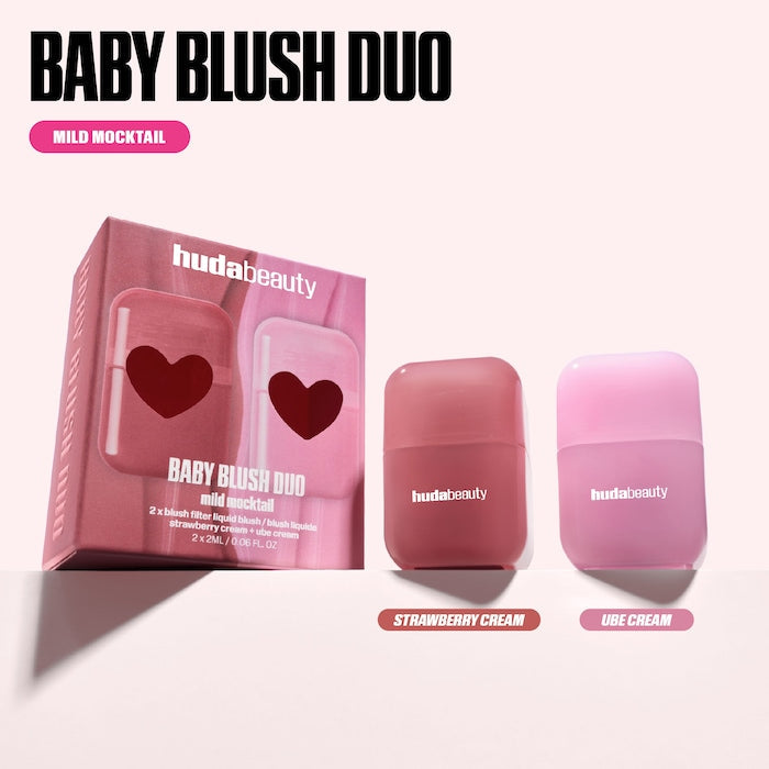 HUDA BEAUTY - Mini Blush Mocktail Duos- strawberry cream & Ube cream