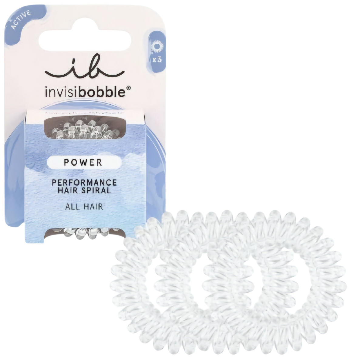 INVISIBOBBLE - Power Performance Hair Spiral - réf Clear Cristal ( 3pcs )