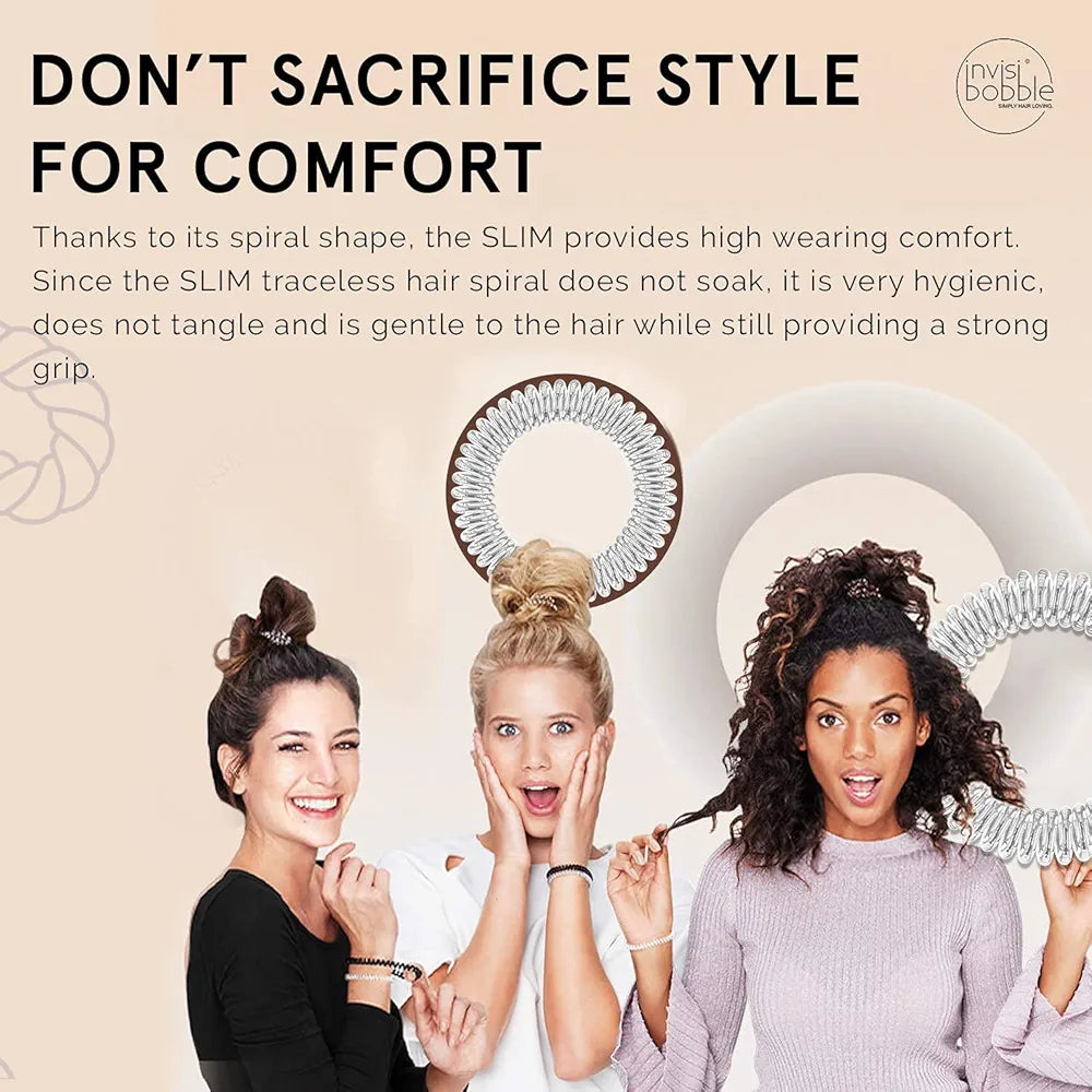 INVISIBOBBLE - Spirale à Cheuveux Élégante Slim - True Black ( 3pcs )