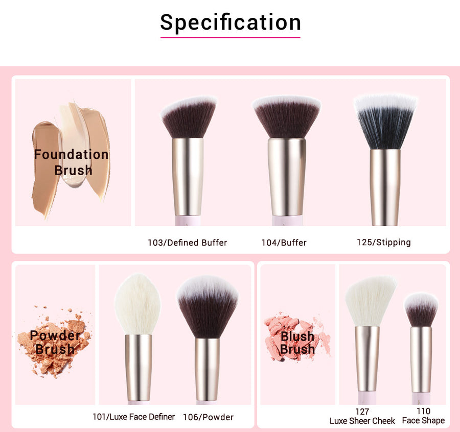JESSUP - 15pcs Blushing Bride/Golden Brush kit Premium