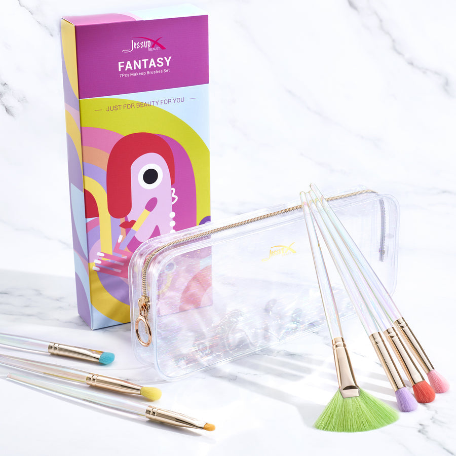 JESSUP - Colorful Makeup Brushes Set 7 Pcs + Trousse