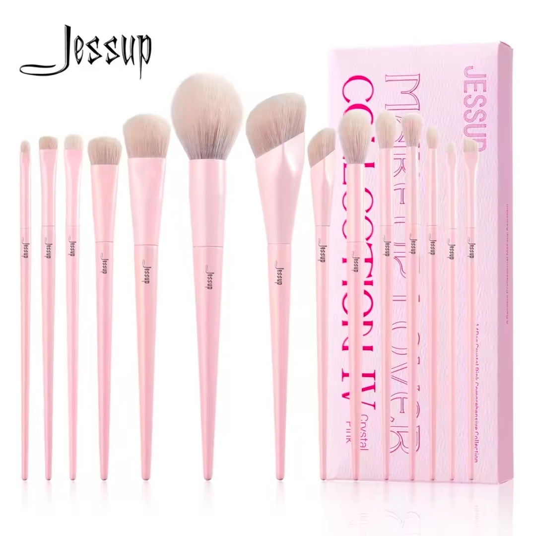 JESSUP - Crystal Pink Makeup Brushes Set Premium Vegan