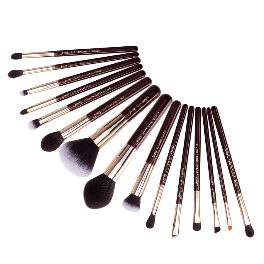 JESSUP - Ensemble 15pcs de Pinceaux Burgundy