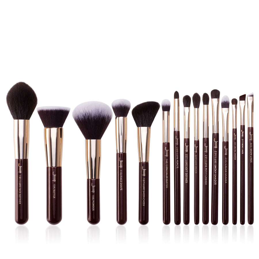 JESSUP - Ensemble 15pcs de Pinceaux Burgundy