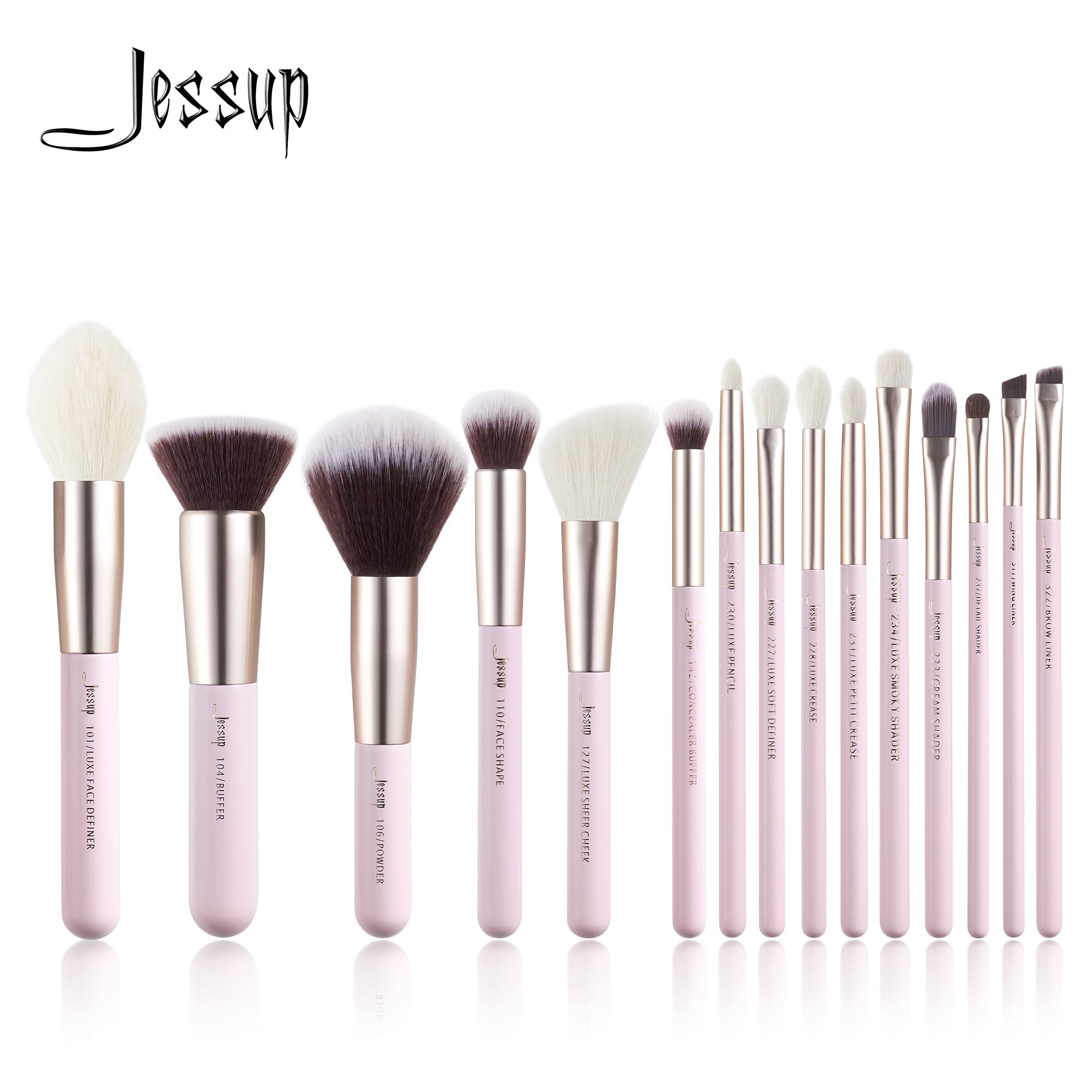 JESSUP - Ensemble 15pcs de Pinceaux Pink
