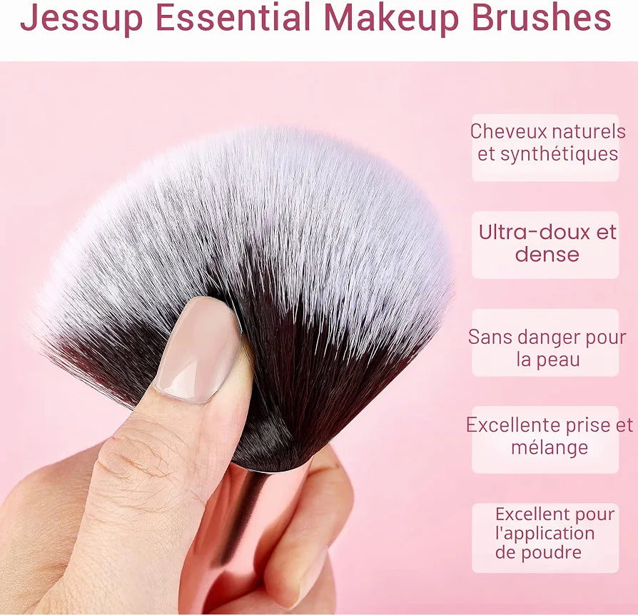 JESSUP - Ensemble 15pcs de Pinceaux Rose Gold