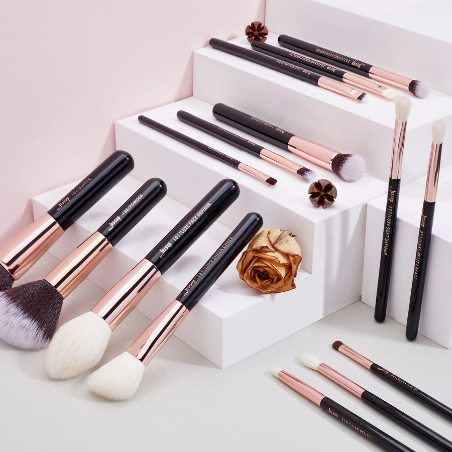 JESSUP - Ensemble 15pcs de Pinceaux Rose Gold