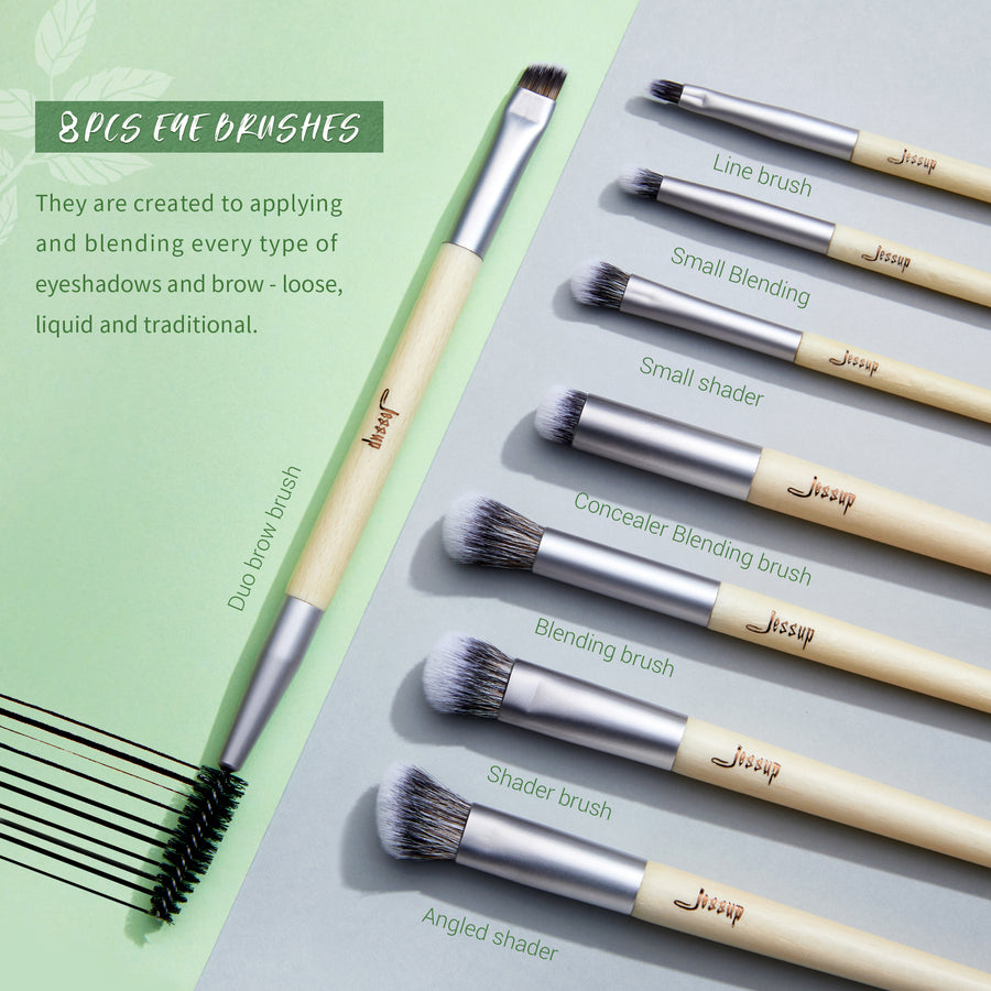 JESSUP - Sustainable and Eco-friendly Brush Set Low Waste 12Pcs