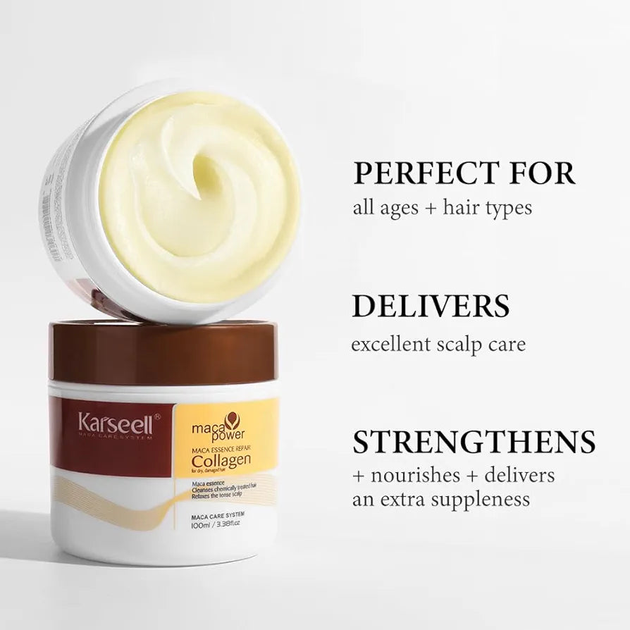 KARSEELL - MINI Maca Essence Repair Collagen Hair Mask cheveux secs et abîmés - 100ml