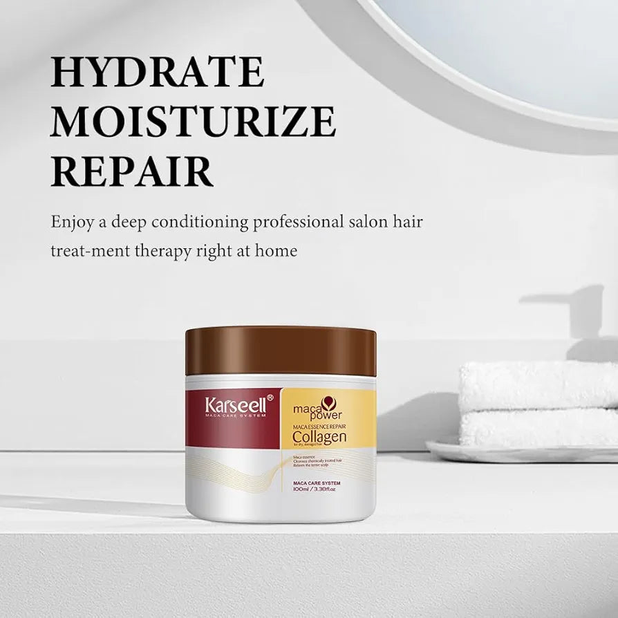 KARSEELL - MINI Maca Essence Repair Collagen Hair Mask cheveux secs et abîmés - 100ml