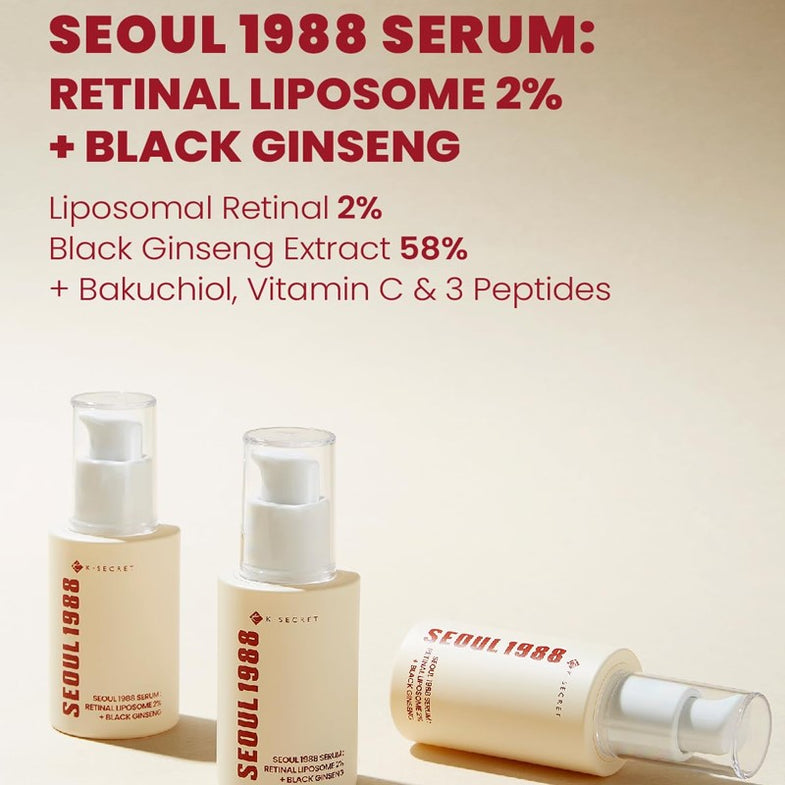 KSECRET SEOUL 1988 - Retinal Serum: 2% Retinal Liposome + Black Ginseng - 30ml