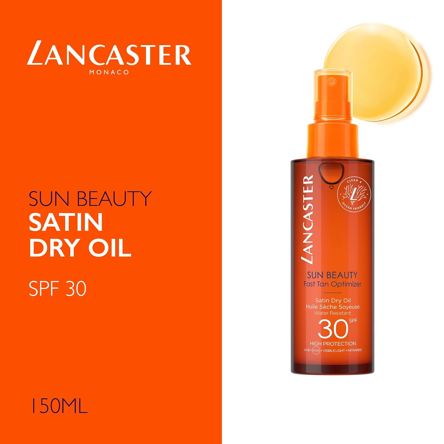 LANCASTER BEAUTY - Sun Beauty Fast Tan Optimizer, Satin Dry Oil Water Resistant SPF 30 - 150ml la