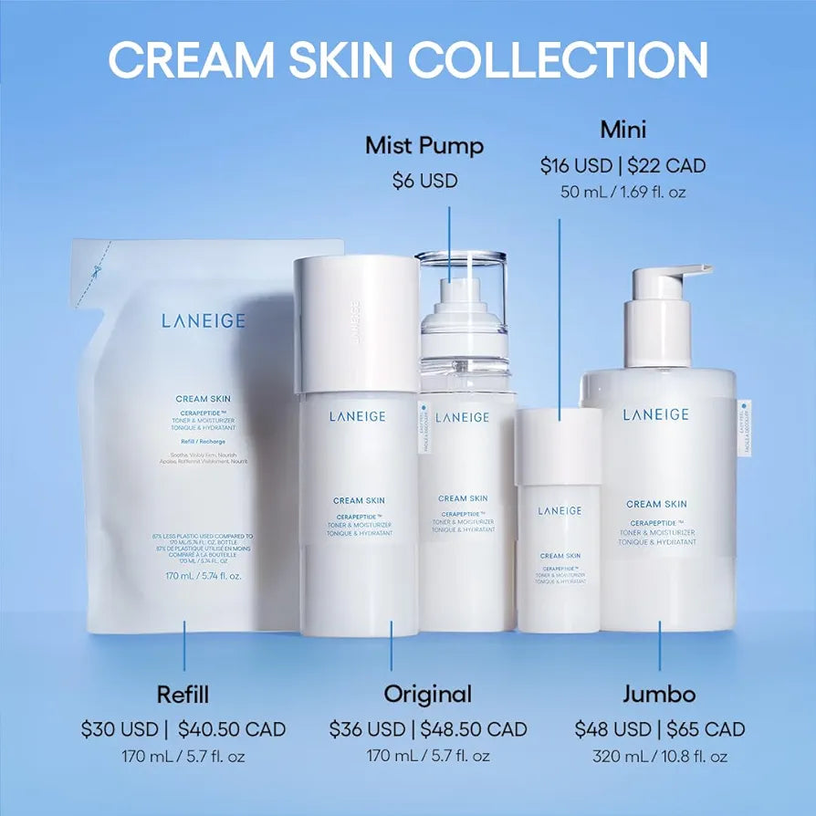 LANEIGE - Cream Skin Cerapeptide Refiner - Lotion Tonique et Hydrante - 170 ml