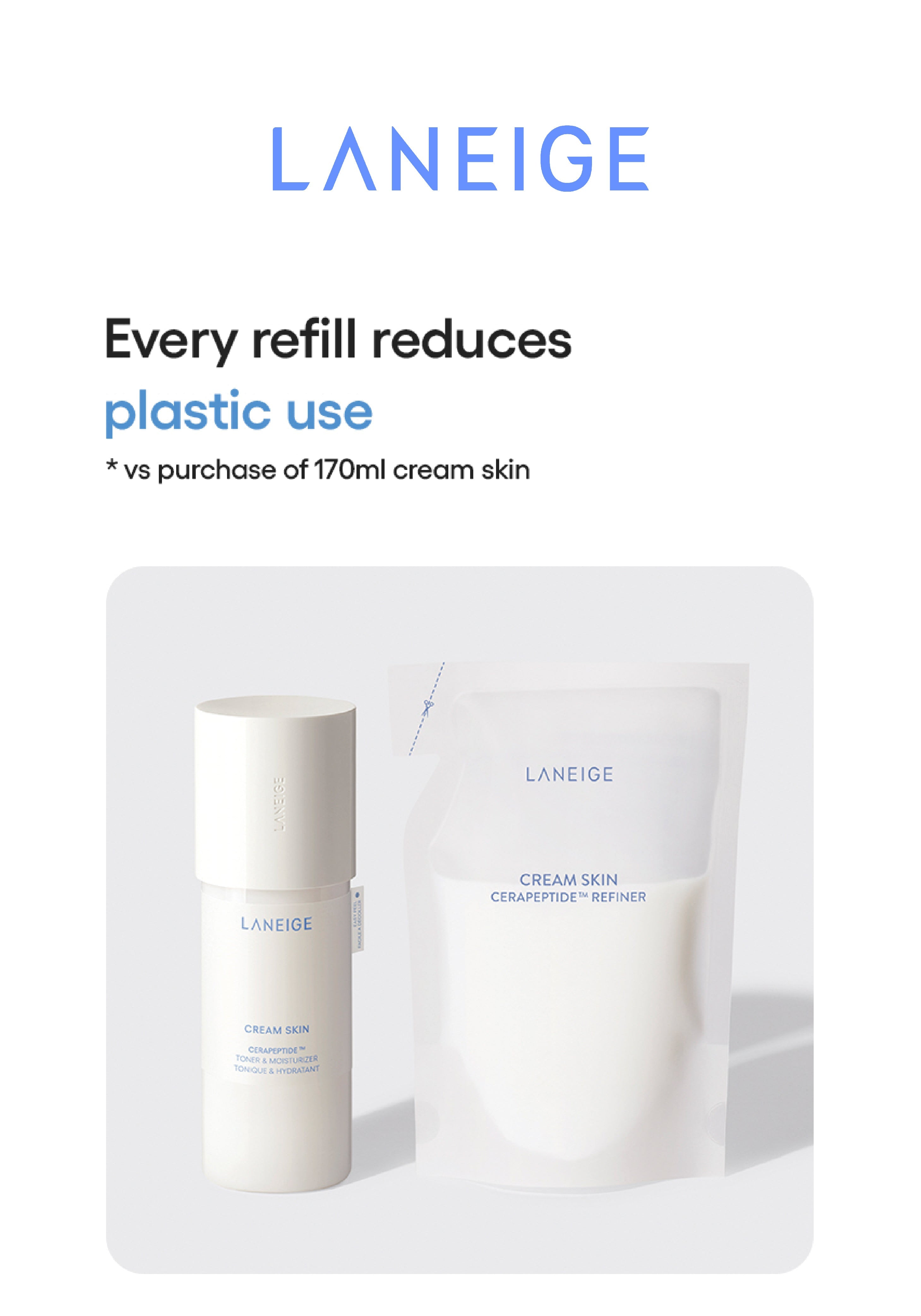 LANEIGE - Cream Skin Cerapeptide Refiner - Lotion Tonique et Hydrante - 170 ml