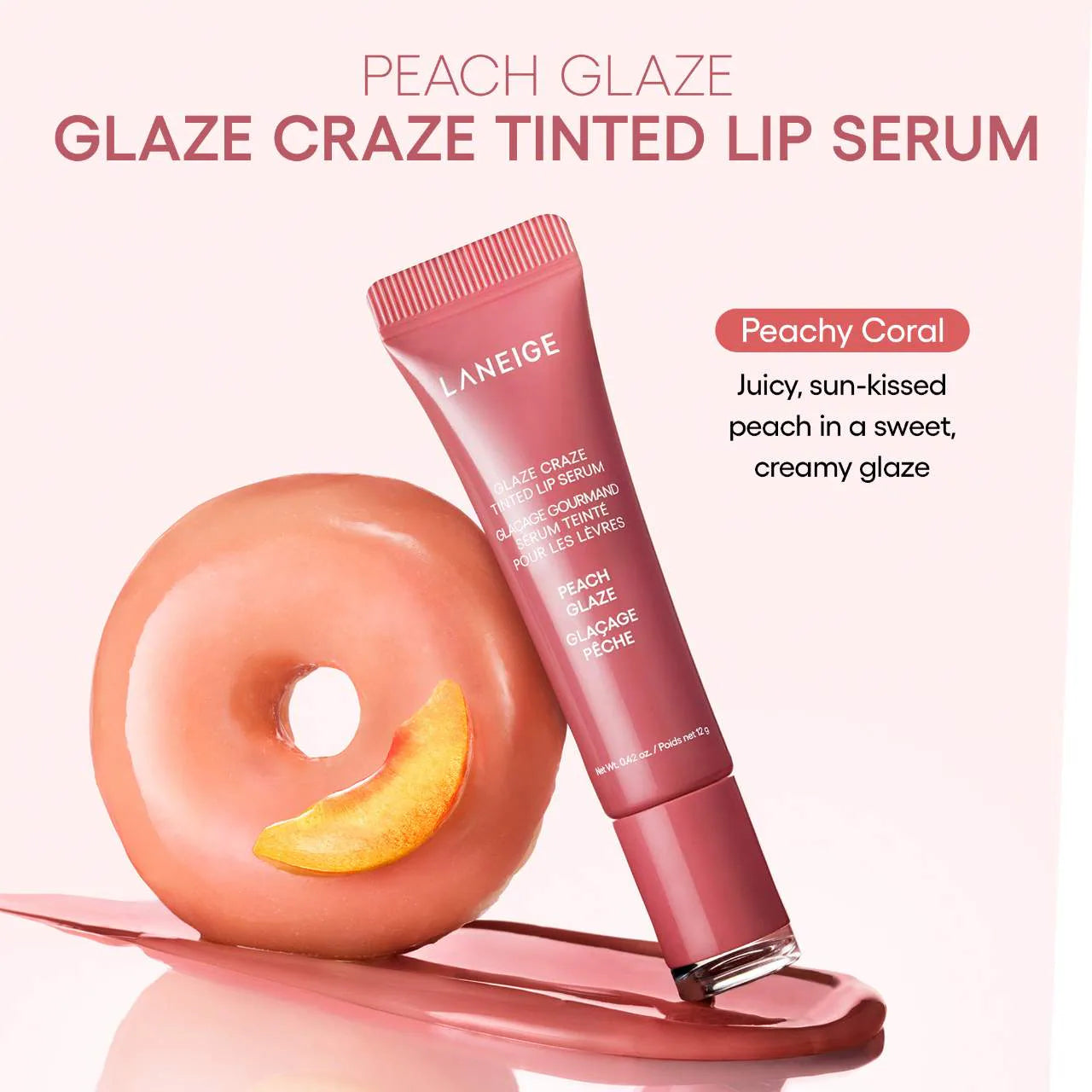 LANEIGE - Glaze Craze Tinted Lip Serum - réf Peach Glaze