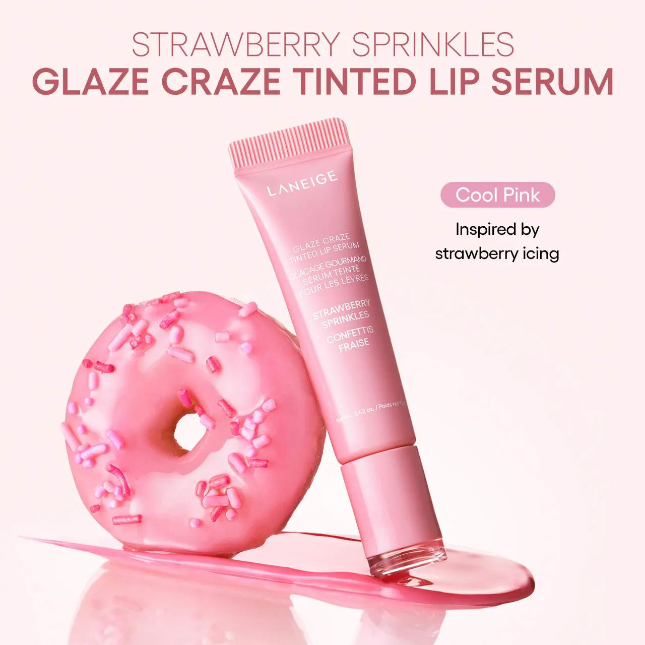 LANEIGE - Glaze Craze Tinted Lip Serum - réf Strawberry Sprinkles