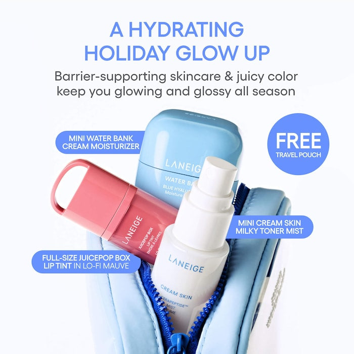 LANEIGE -Tint & Glow Mini Korean Skincare + JuicePop Box Lip Tint Gift Set