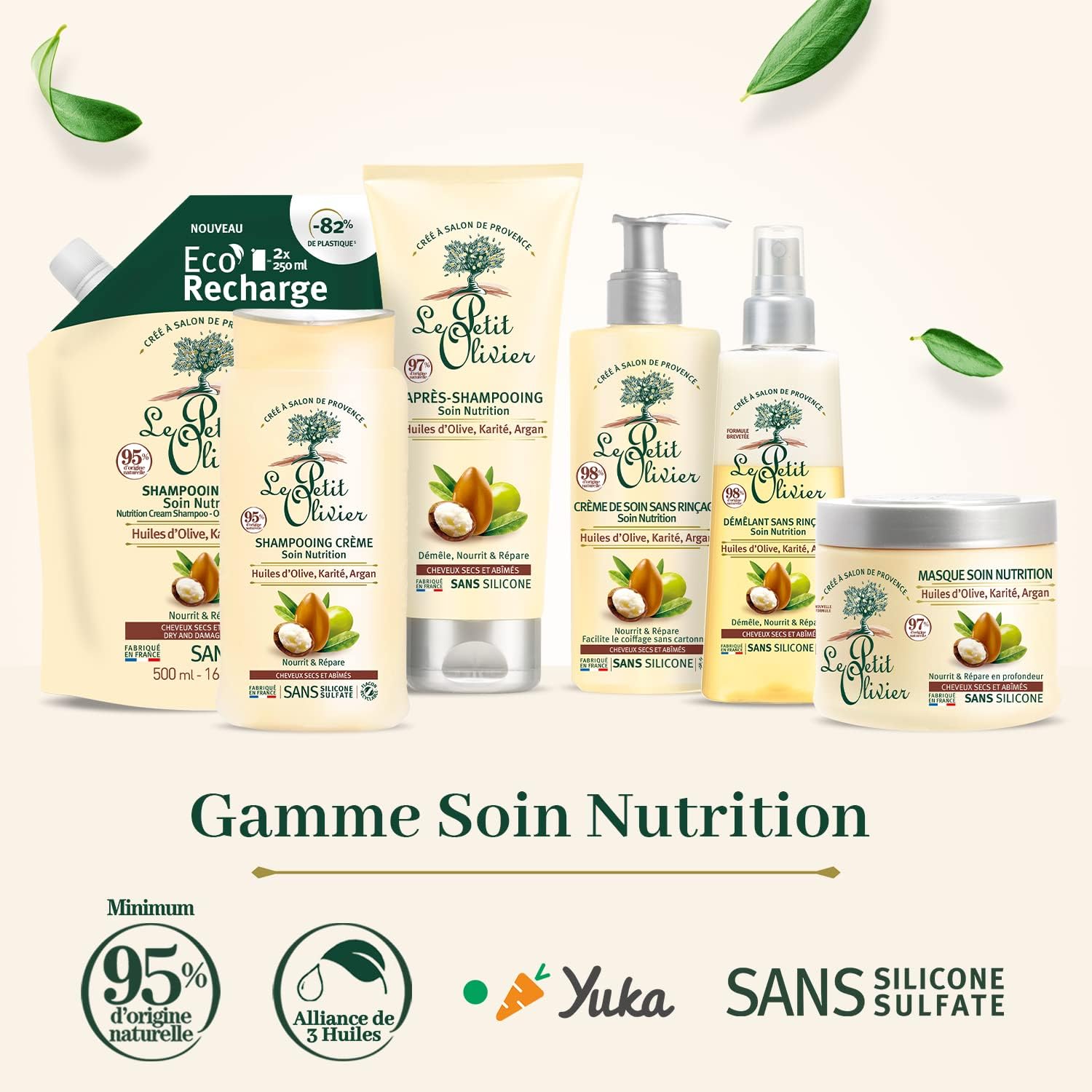LE PETIT OLIVIER - Démêlant Sans Rinçage Nutrition Huiles d'olives Karité et Argan - 150ml
