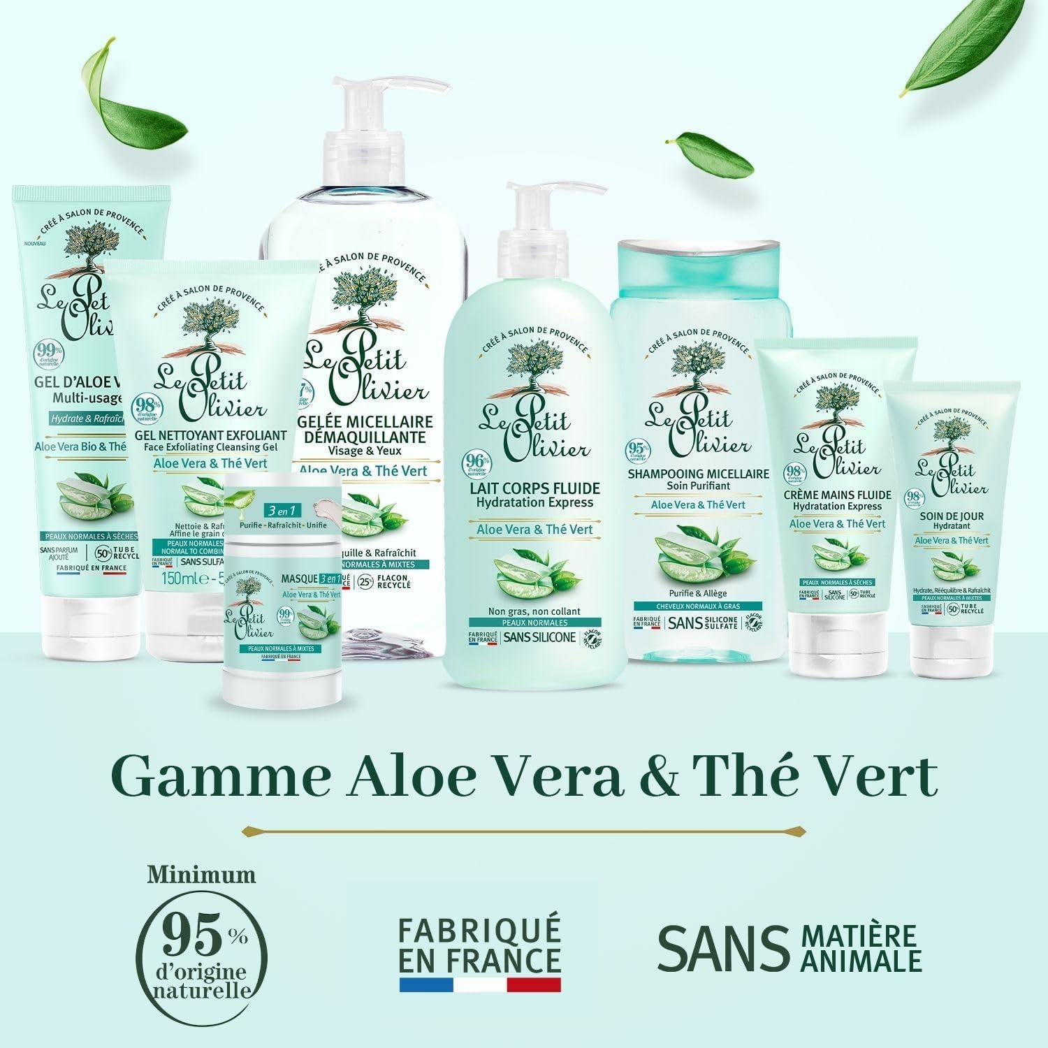 LE PETIT OLIVIER - Gel Nettoyant Exfoliant à l’Aloe Vera & Thé Vert Peau Normales à Mixte - 150ml