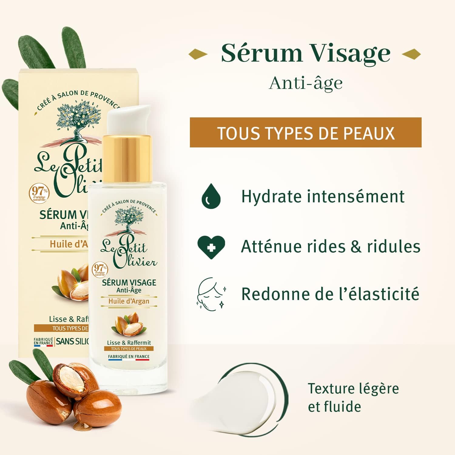 LE PETIT OLIVIER - Sérum Visage Anti-Âge à l'huile d'argan - 30ml
