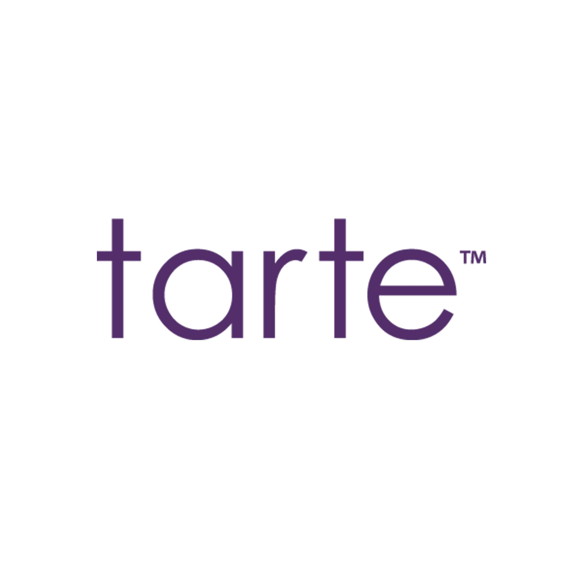 Logo « tarte » violet sur fond noir.