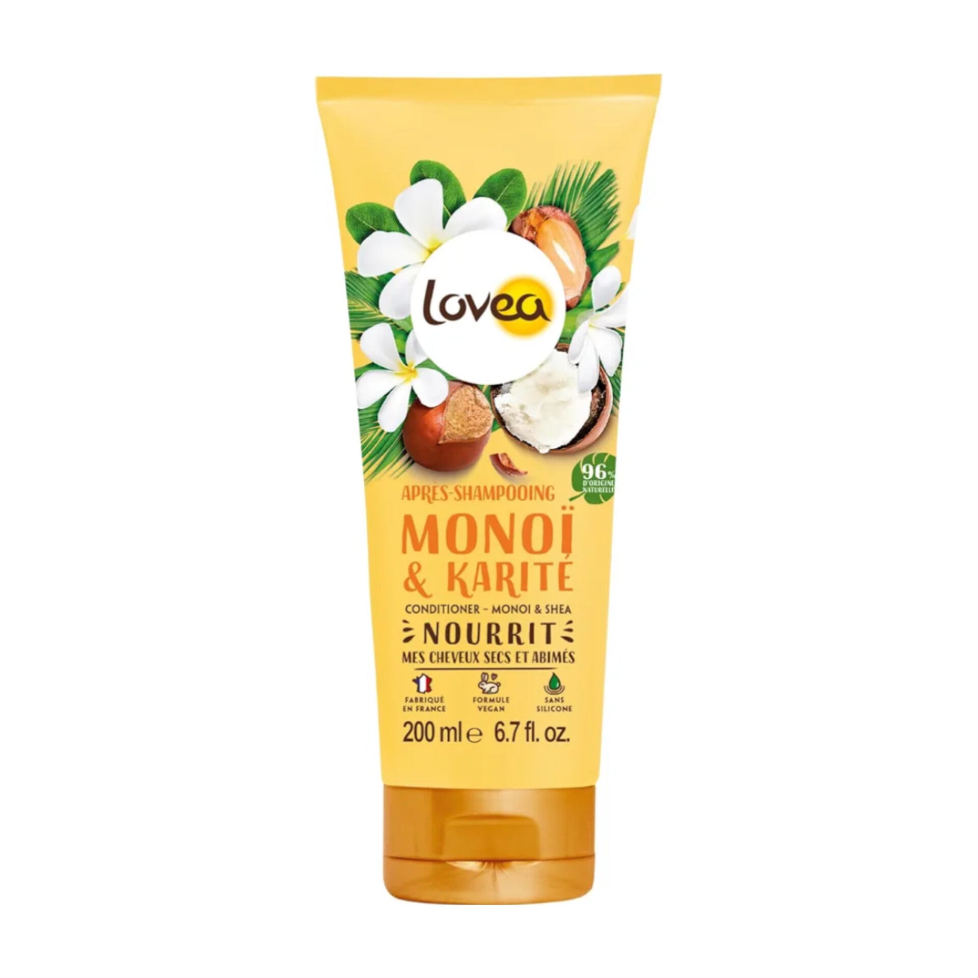 LOVEA - Après Shampooing Monoi, Karité & Shea - Cheveux Secs et Abîmés- 200ml