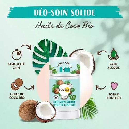 LOVEA - Déo-Soin Solide à l'huile de Coco Bio - 50g