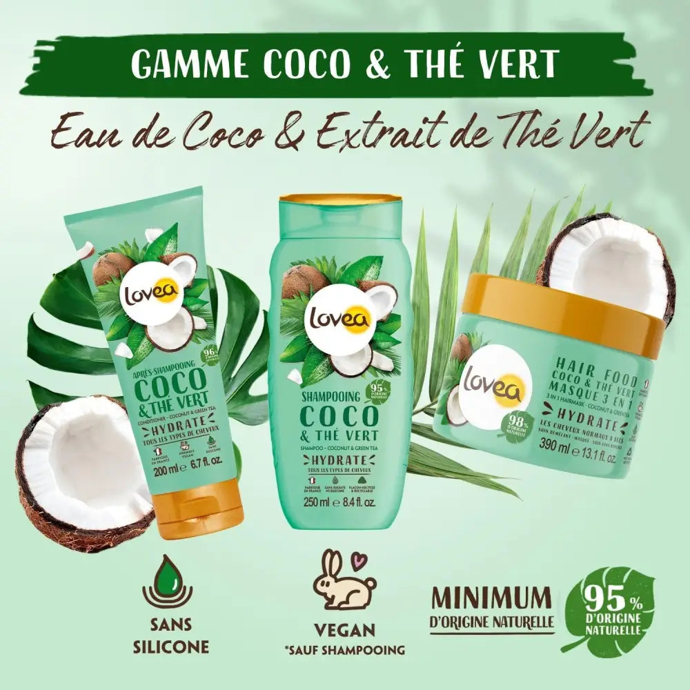 LOVEA - Duo Shampooing et Après Shampoing Coco & Thé Vert - Tous types de cheveux - 250ml primer