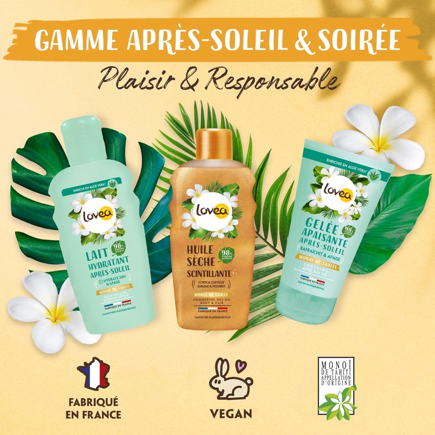 LOVEA - Huile Sèche Scintillante Monoï de Tahiti - 150ml