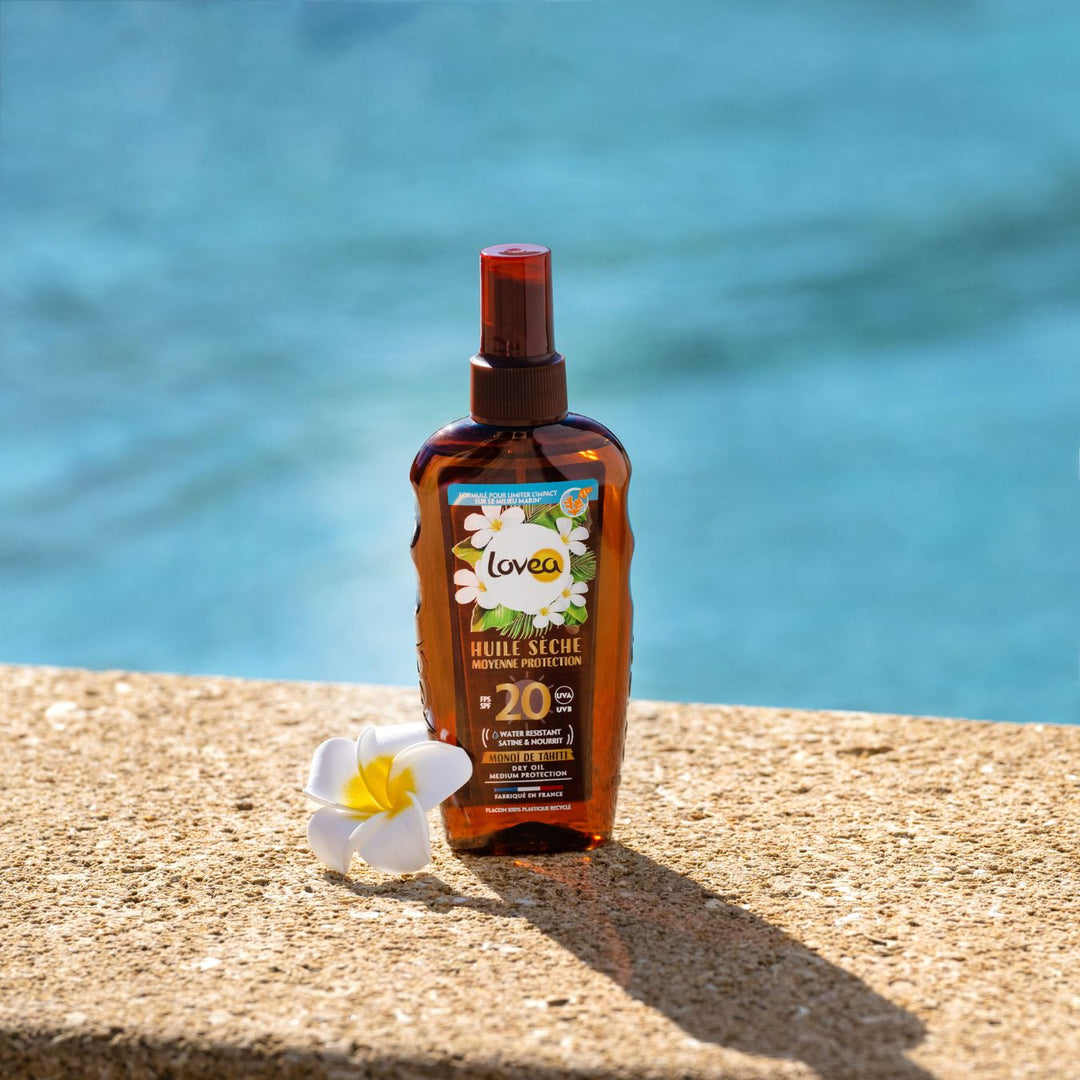 LOVEA - Huile Sèche SPF20 Moyenne Protection Monoï de Tahiti - 150ml