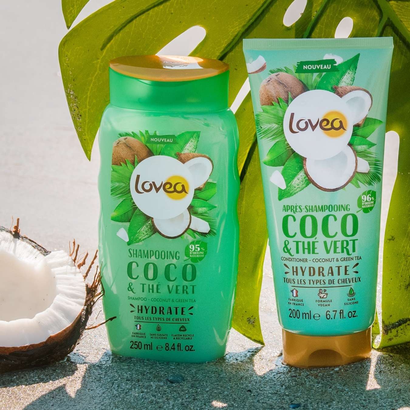 LOVEA - Shampooing Coco & Thé Vert - Tous types de cheveux - 250ml