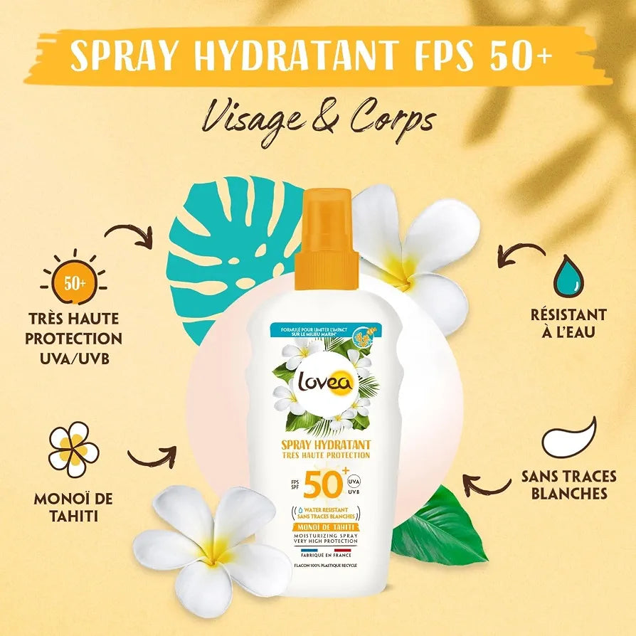 LOVEA - Spray Hydratant SPF50 Très Haute Protection Monoï de Tahiti - 150ml