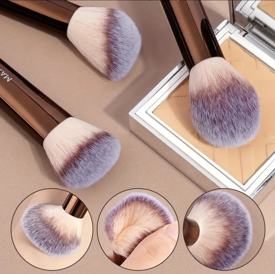 MAANGE - Ensemble de 13 pinceaux de maquillage Premium + Sac + 2 Puff