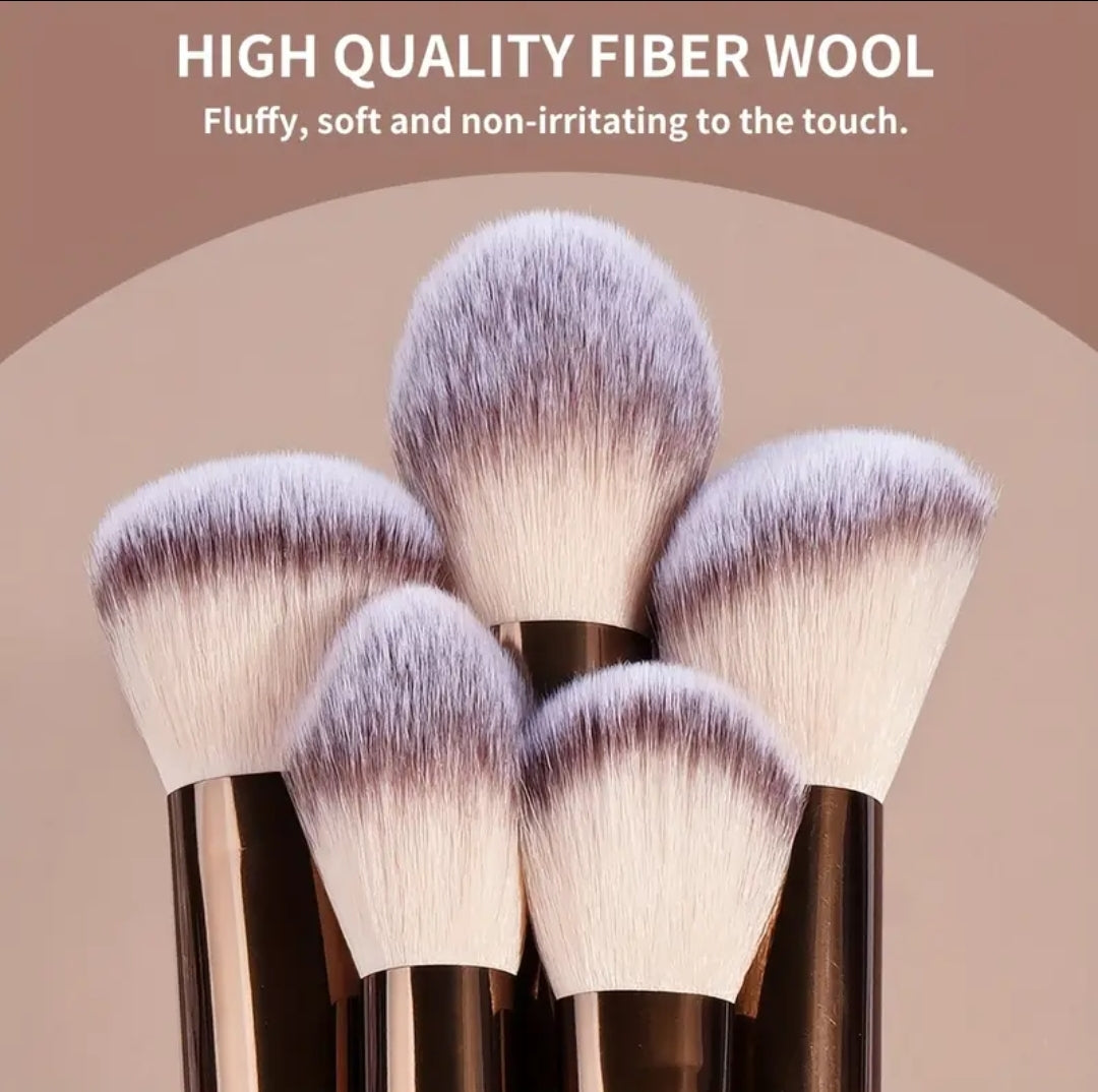 MAANGE - Ensemble de 13 pinceaux de maquillage Premium + Sac + 2 Puff