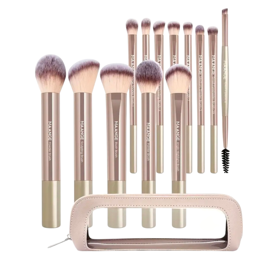 MAANGE - Ensemble de pinceaux de maquillage ( 13 pièces + Trousse )