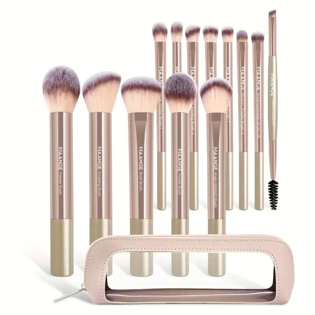 MAANGE - Ensemble de pinceaux de maquillage ( 13 pièces + Trousse )