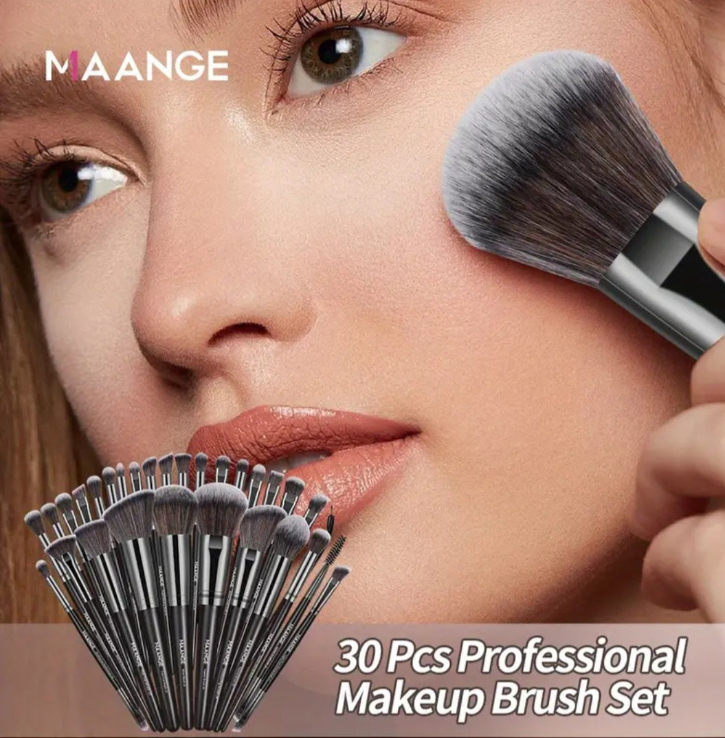 MAANGE - Ensemble de pinceaux de maquillage (30 pièces + Sac )